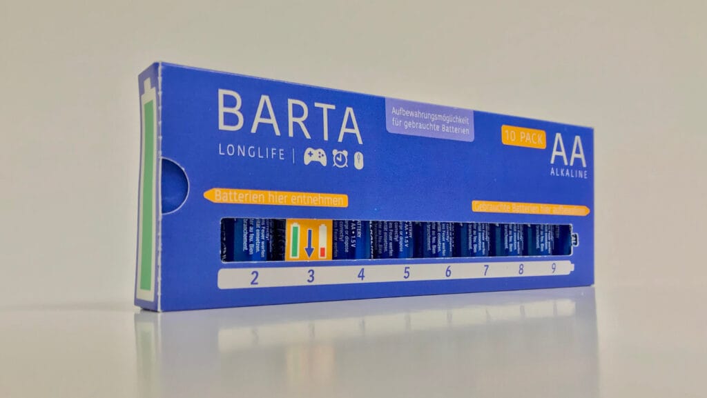 In der Faltschachtel Battpack mit der mobilen Trennwand geraten volle und entleerte Batterien nicht mehr durcheinander.