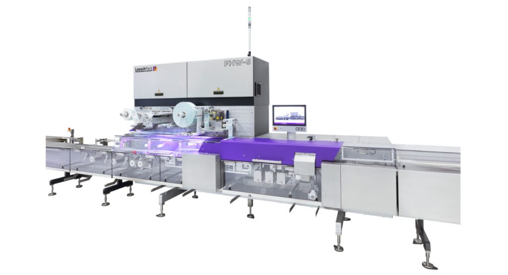 The FHW-S flow-wrapping machine is the centrepiece of LoeschPack's bar packaging line.