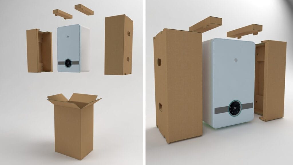 DS Smith plastikfreie Industrieverpackung