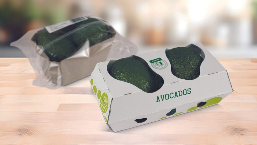 STI Group faserbasierten Klappdeckelverpackungen aus Wellpappe für Avocados